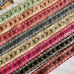 Indische Spitzenborte, gesticktes Band Sari Stoffbesatz-Tischläufer-Art Quilt Stoffbesatz-Seiden-Sari-Bordürenrand