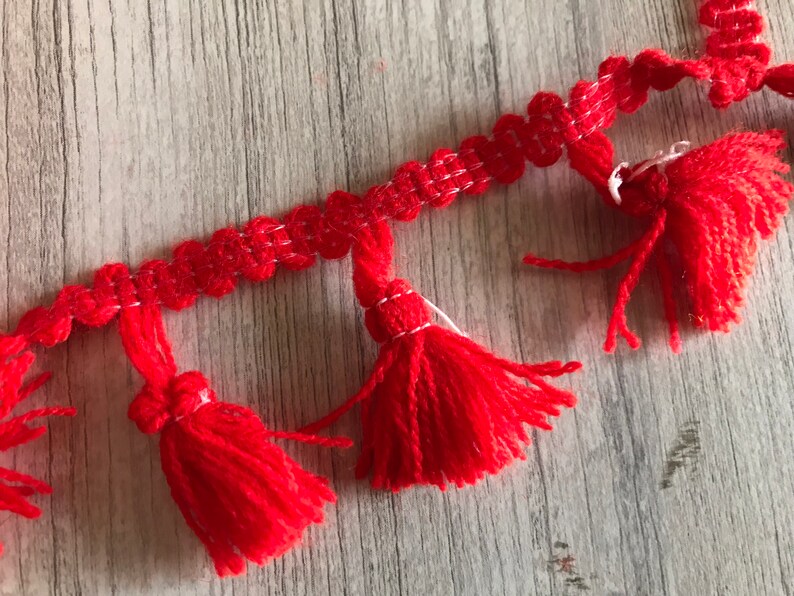 8 Yards Multi Colored Thread Tassels Trimdecorative Fabric Etsy