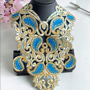 Geborduurde boho-halslijnpatches-paisley-halsstuk voor doe-het-zelf bohoshirt, blouse