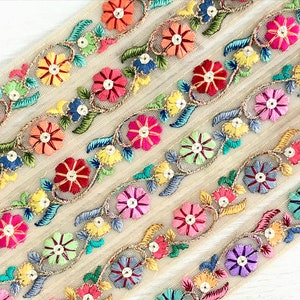 Net Fabric Saree Border Indian Lace Trim By The Yard, Sari Fabric Trim-Table Runner-Art Quilt fabric trim Sari Border Silk Fabric