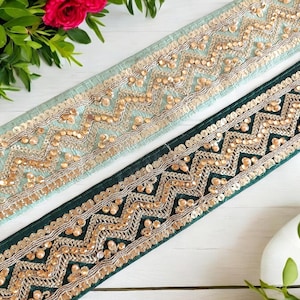 Saree Border Indian Lace Trim By The Yard, fita bordada Sari Tecido Trim-Table Runner-Art Quilt tecido guarnição Sari Border Tecido de seda
