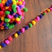1 Yard Multi Pom Poms Fabric Trim-Thread Tassels Trim on Fabric Trim-Silk Sari Border-Quilt Fabric-Sari Fabric-Holiday Decoration-S13-0004