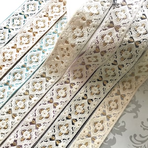 Netzstoff indische Borte, Sari Seidenstoff Borte, Sari Borte, Lehenga Stoff, Dupattas, Art Quilts Seidenband, Tischläufer