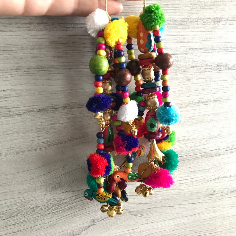 Wedding Lehenga Dupatta Latkan-Multi colored Pom Pom Ethnic Tassel-Gypsy Kutch Tassels-CHARMS /& Decoration-Beads Stones mirror camel swag