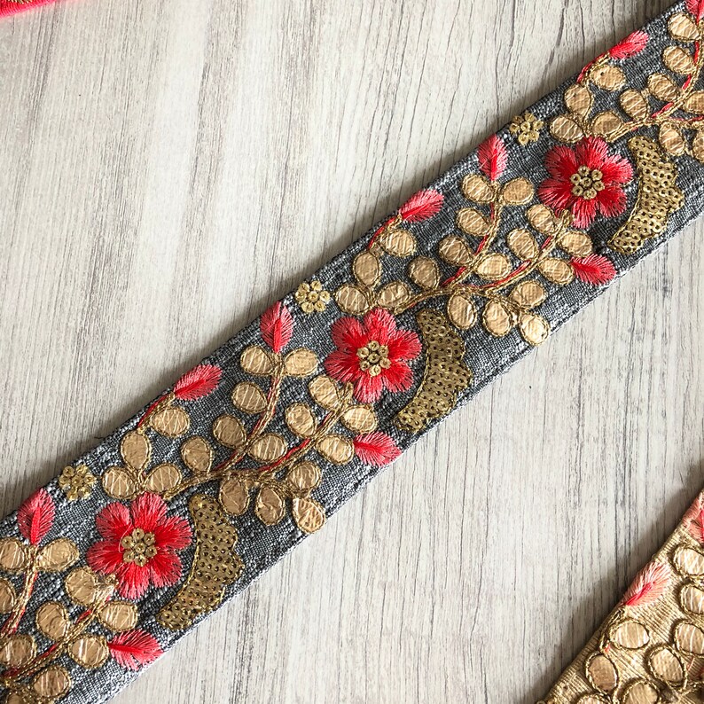 Saree Border Indian Lace Trim by the Yard Embroidered Ribbon Etsy