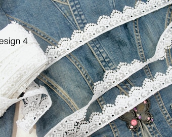 Vintage-Inspired White Cotton Lace Trim for Wedding and Bridal Attire-Timeless Elegance