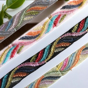 Netto stof Saree Border Indian Lace Trim op maat gesneden, Sari Fabric Trim-Table Runner-Art Quilt stof trim Sari Border Silk Fabric