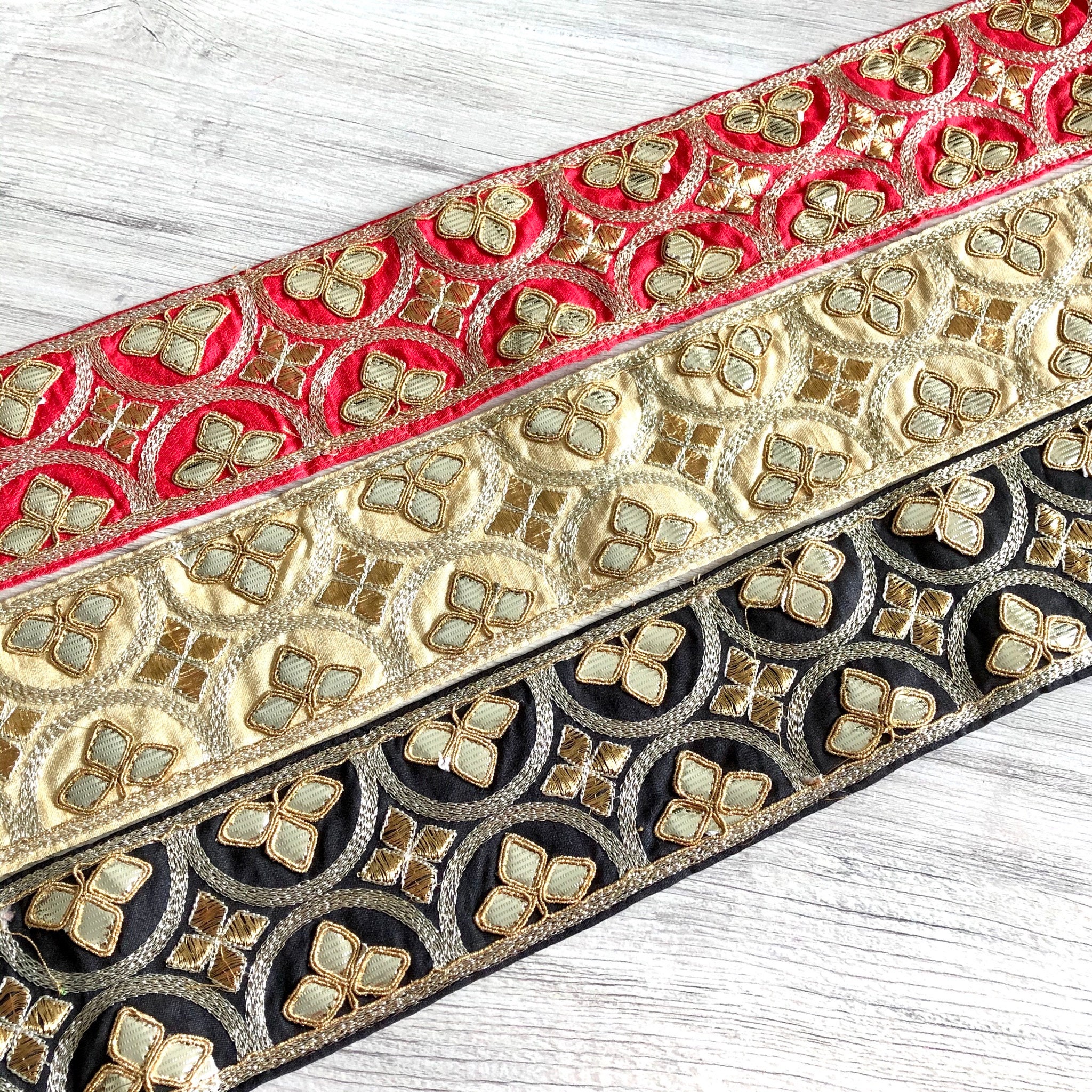 Sari fabric Indian trim Sari Silk Fabric Trim Embroidered Etsy