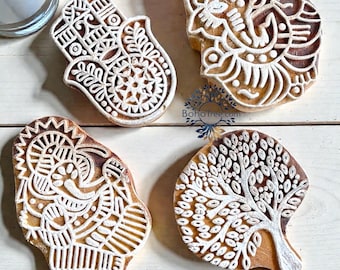 HANDCARVED WOOD STAMPS