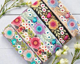 Netstof Saree-rand Indiase kantafwerking op maat gesneden, sari-stofafwerking voor doe-het-zelf Tafelloper-kunst quiltstofafwerking Sari-rand zijdestof