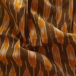 Ikkat Woven Design 100% Fine Cotton Fabric-Indian Traditional Designs-Handmade Cotton Fabric-Quilt Fabric Light Weight Cotton Dress Material
