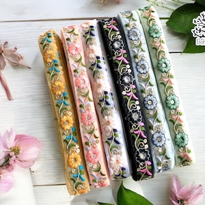 Netzstoff Bestickte Borte-Weiß Bestickte Netzstoff Spitze-Dupattas-Quilt Seidenband-Indischer Stoff-Tischläufer-Lehengas