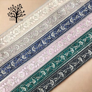 Netto stof Saree Border Indian Lace Trim op maat gesneden, Sari Fabric Trim-Table Runner-Art Quilt stof trim Sari Border Silk Fabric