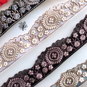 Geborduurde Indiase trim-netstof trim Sari grens Craft lint Sari stof trimmen naaitape, kostuum trim zijden linten