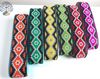 Floral Jacquard Ribbon Trim - Indian Sari Border