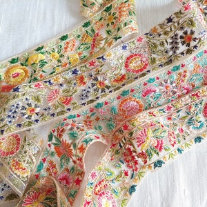 Saree Border Indian Lace Trim By The Yard, fita bordada Sari Tecido Trim-Table Runner-Art Quilt tecido trim Indian Sari Border Tecido
