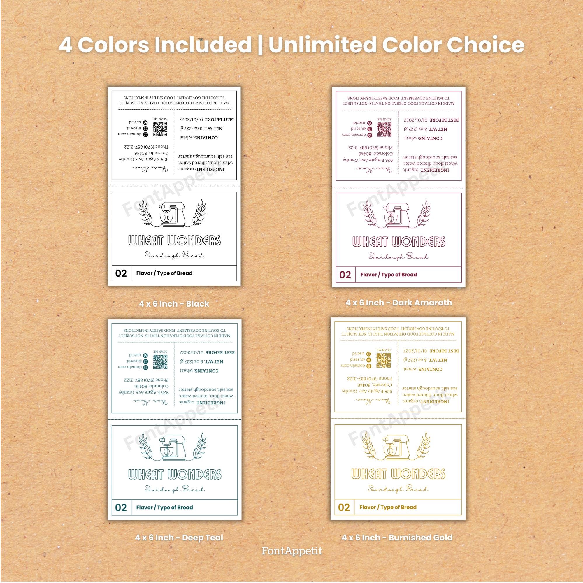 Custom Sourdough Bread Packaging Seal, Minimalist Folded Bag Label ...
