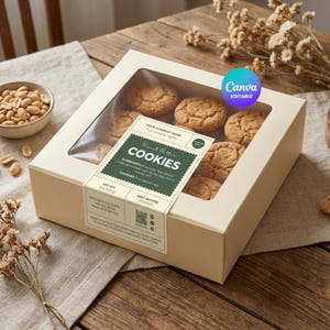 ベーカリー向けコテージフードラベルテンプレート｜編集可能なCanvaパッケージデザイン 4 x 6インチ｜モノクロ