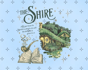 The Shire png, alles wat we moeten beslissen is wat te doen met de tijd png, Frodo Aragon Elven png, cadeau boekenliefhebber, Hobbit-liefhebbers, Tolkien Aragorn