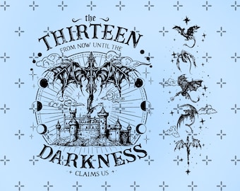 Vintage The Thirteen PNG, From Now Until The Darkness Claims Us png, We Are The Thirteen, Throne of Glass, fantastische lezer, cadeau boekenliefhebber