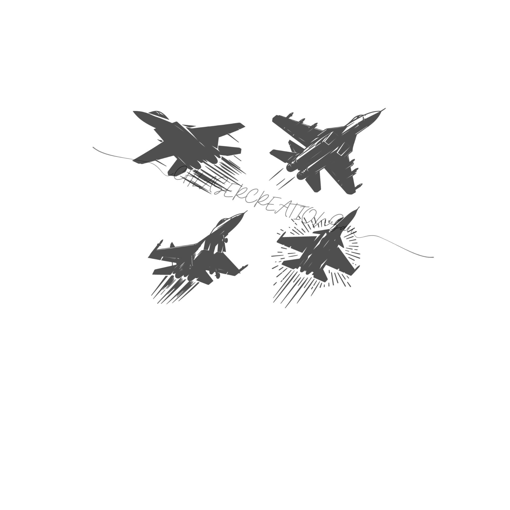 Fighter Jet Bundle SVG, PNG, DXF File (digital Download) - Etsy
