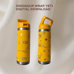 Funda de dinosaurio para Yeti de 18 oz / Descarga digital / Archivo instantáneo / Lightburn, archivos SVG