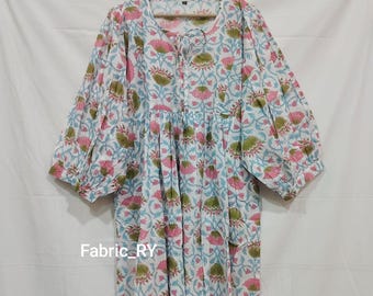 Hand Block printed dress Bohemian cotton mini dress, dresses for women, summer dress midi dress with pocket gift for her