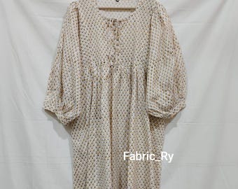 Block printed dress cotton mini dress, casual dresses for women, summer dress midi dress with pocket gift for her
