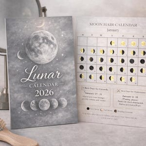 Lunar Calendar 2026 – Moon Phases Hair Calendar – Printable PDF - Etsy