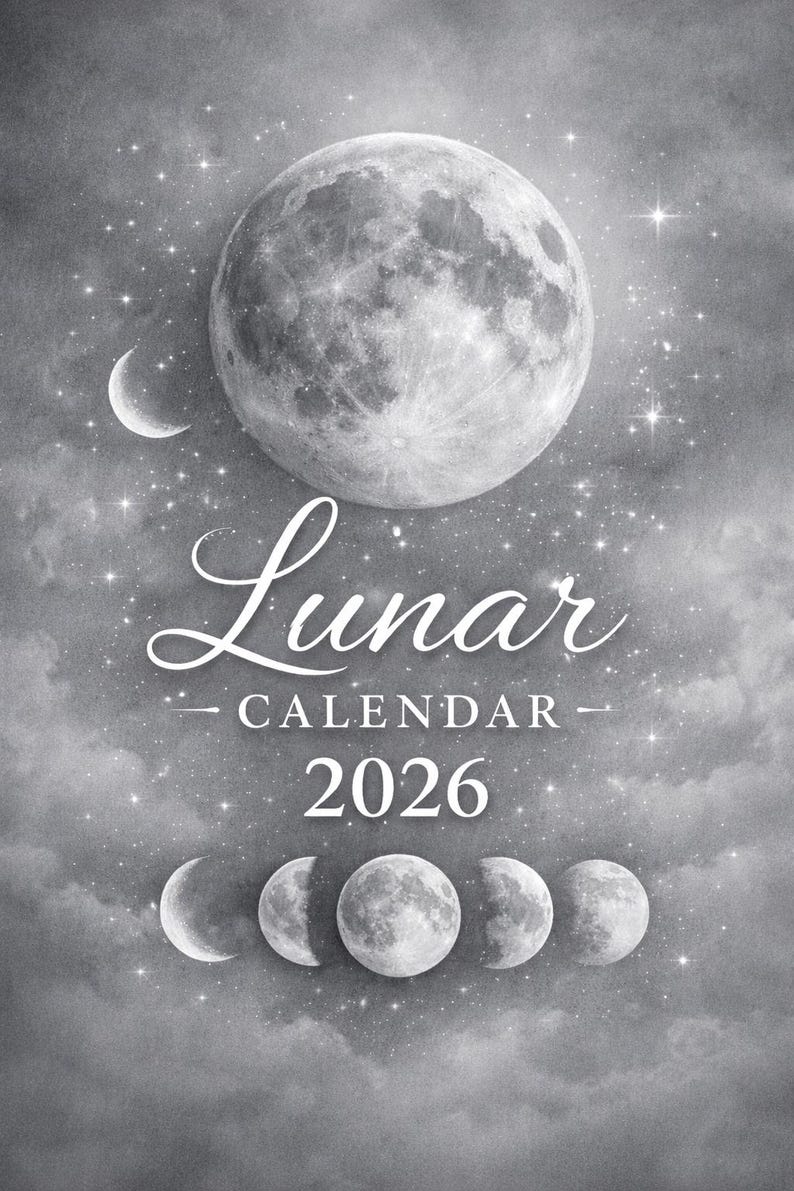 Lunar Calendar 2026 – Moon Phases Hair Calendar – Printable PDF - Etsy
