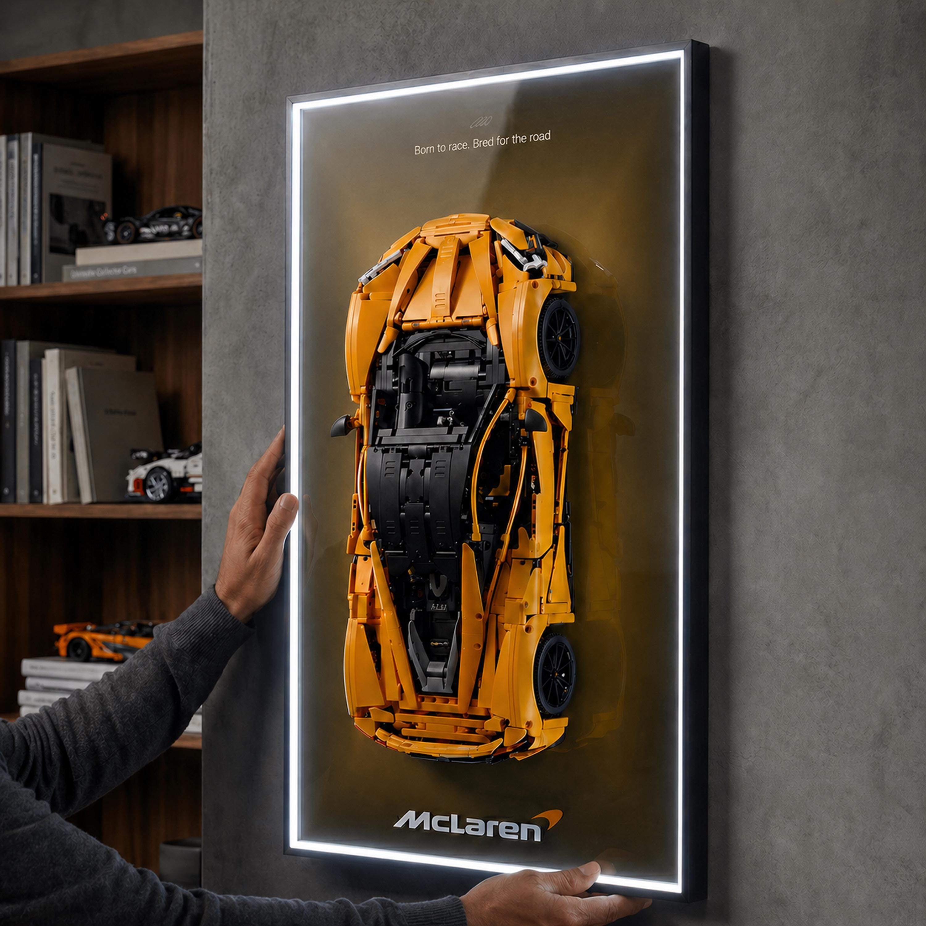 LED Display Frame for LEGO® Technic Cars | Wall Mount Frame | Fits