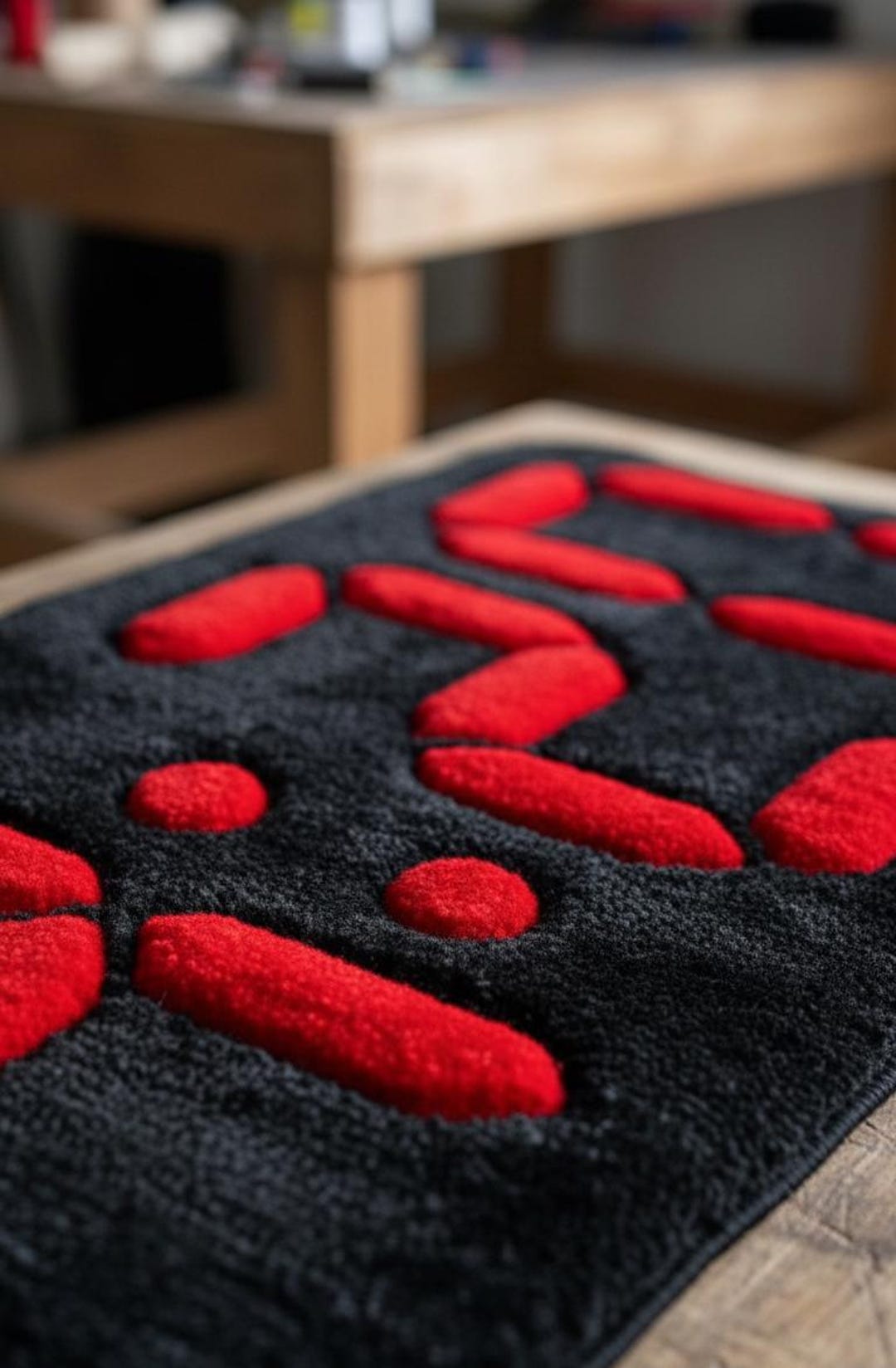 Handmade LED Clock Rug: Retro Digital Display, Modern Decor - Etsy