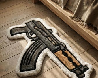 Hand-Tufted “Draco” Inspired Plush Floor Mat Ultra-Soft Statement Rug Home Décor Mat for Gaming Room, Creative Studios, Modern Living Spaces