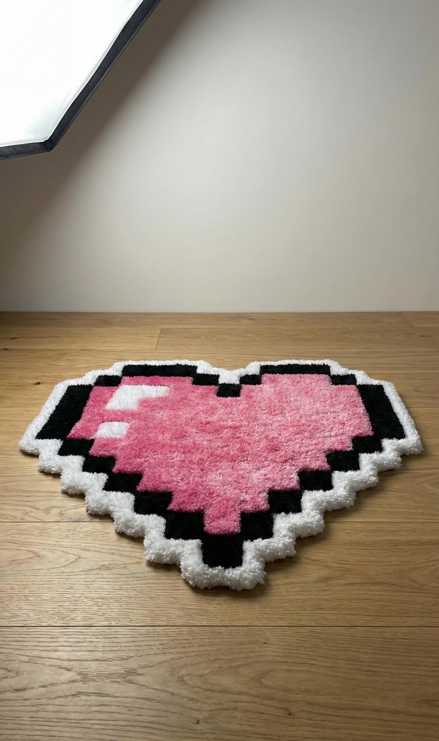 Pixel Heart Rug - Etsy