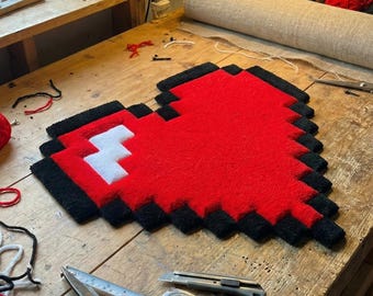 Pixel Herz Teppich, Getuftetes Gamer Dekor