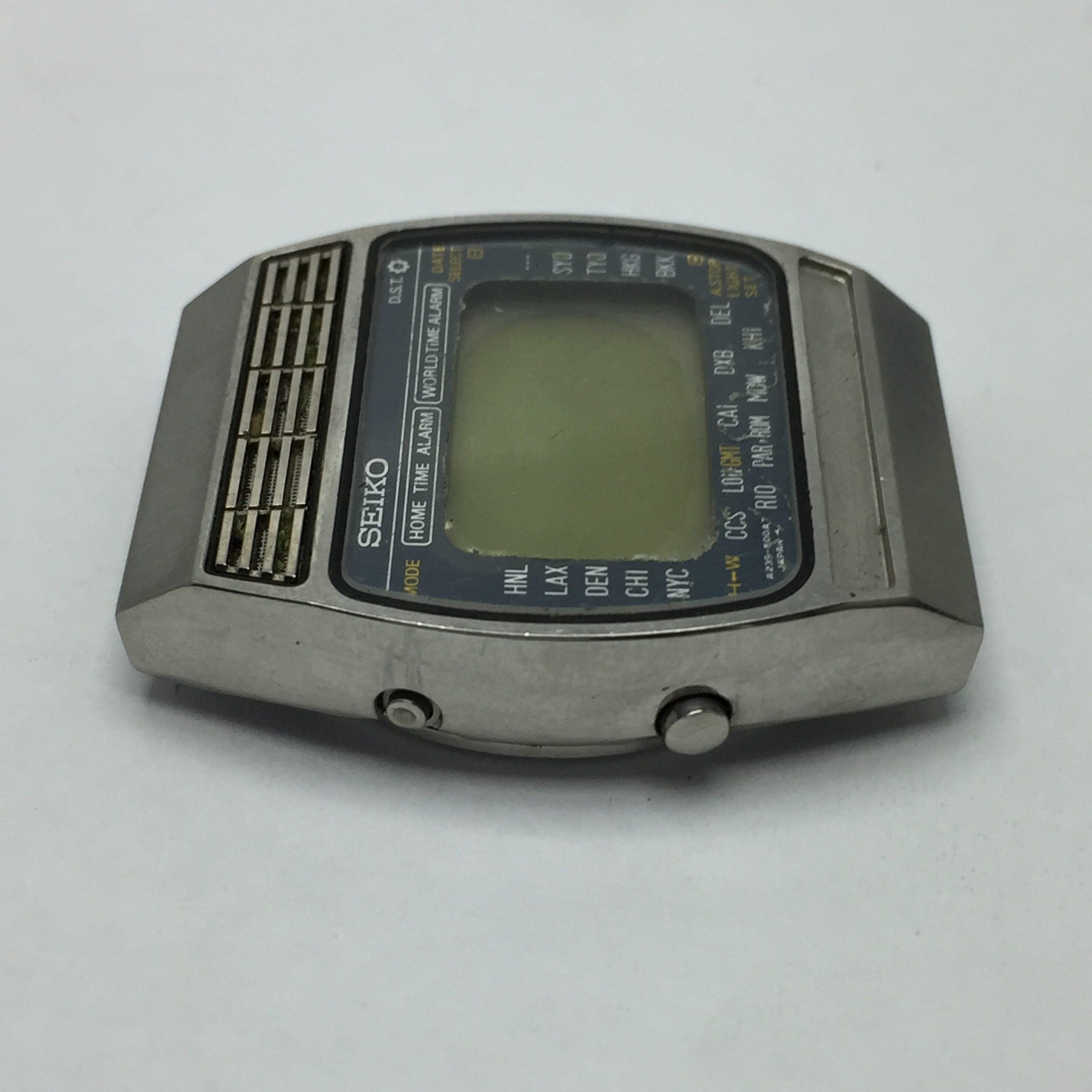 Seiko World Time A239-502A Digital Vintage Quartz Watch for Parts 
