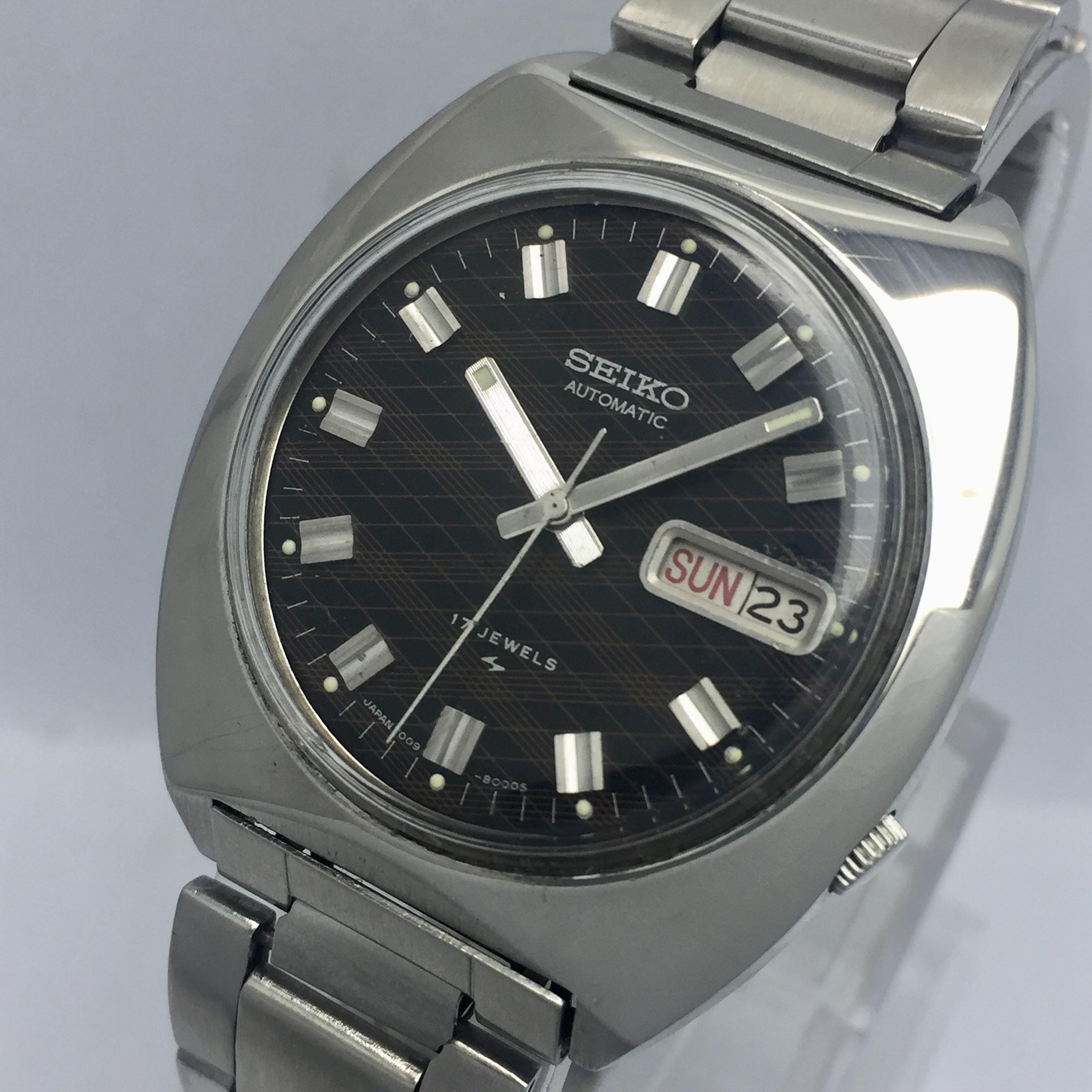 Seiko Automatic 7009-8008 Brown Texture Dial Day/date Vintage