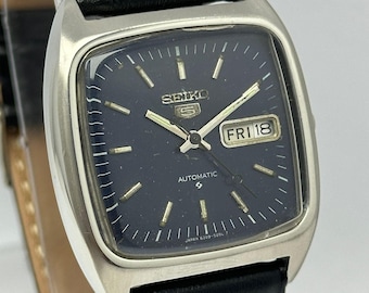 Seiko 5 Automatic 6309-5090 Dag/datum TV-formad vintage herrklocka