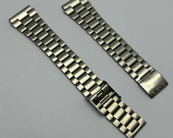 Casio S-519L - Pulsera vintage de acero inoxidable de 18 mm para hombre (repuesto plateado)