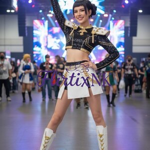 Zoey K-POP Demon Hunter Cosplay Costume Set | Premium Sequin Outfit