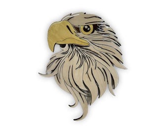 Intarsia de cabeza de águila / Arte en madera