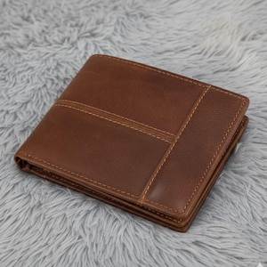 Crazy Horse Leather Unisex Wallet Genuine Cowhide Slim Long Wallet With Card Slots Cash Section Vintage Style Gift For Men And Women