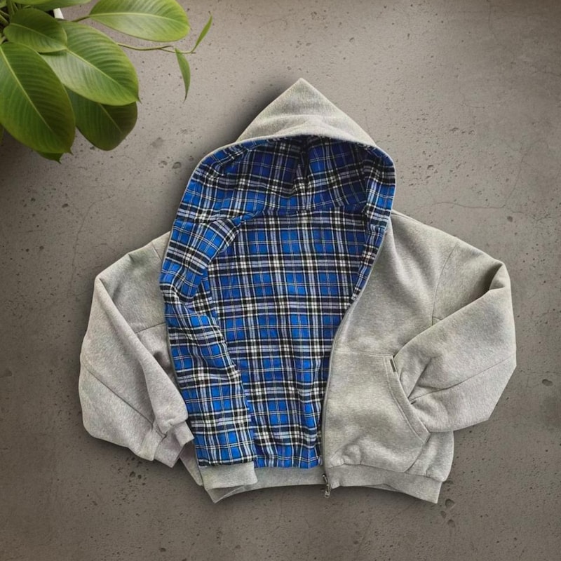 Reversible Zip Reversible Plaid Zip Up - Etsy UK