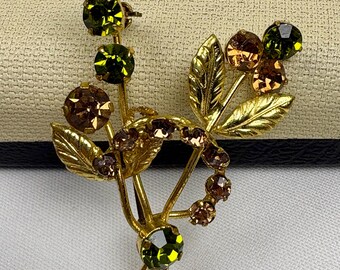 Broche Ancienne En Fix (Fausses Perles) Sertie De Zircon - Occasion Bon état