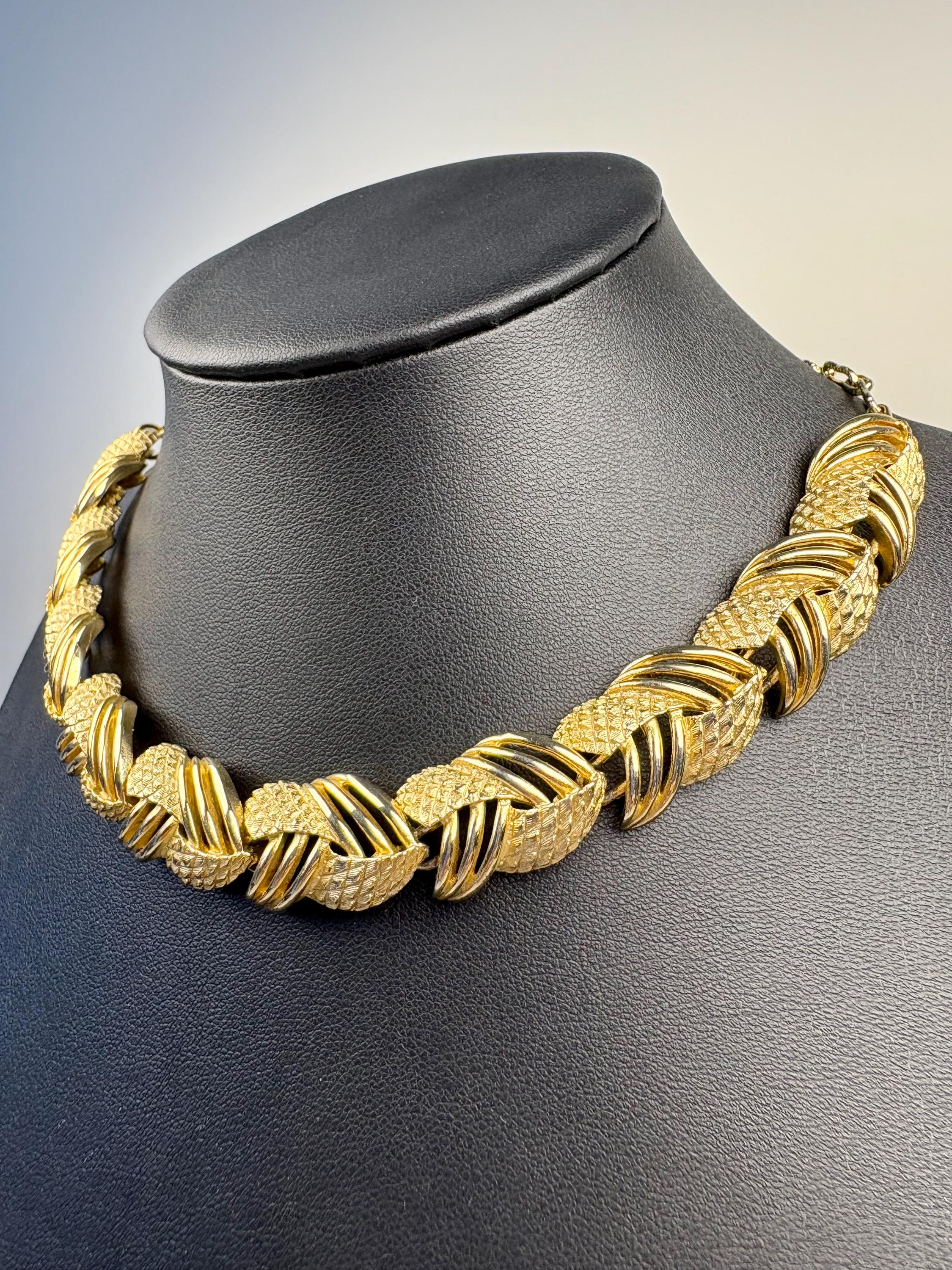 Vintage French-style Twisted Rope & Textured Link Gold-tone