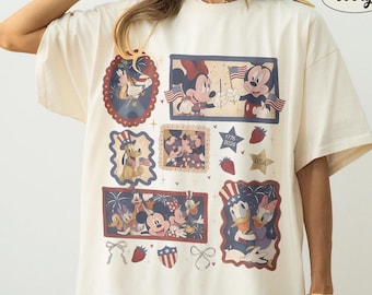 Mickey And Friends USA Shirt, Retro Patriotic Disney 4th Of July Tee, Vintage 250th Americana Family Matching Disney World Trip Outfit Gift