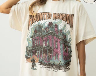 Comfort Colors Retro 90s Disney Haunted Mansion T Shirt, Mickey Mouse Halloween Tee, WDW Mickeys Not So Scary Party Family Vacation Gift