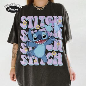 Vintage Disney Stitch Comfort Colors Shirt, Retro Lilo And Stitch Ohana Tee, Magic Kingdom 2026, Disneyland Family Matching Vacation Trip Pepper/Dark Heather