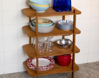 Minimal Holz Regal | Sperrholzregal | Moderner Beistelltisch | Handgefertigtes Bücherregal