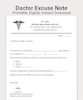 Editable Doctor's Excuse Template | Urgent Care Note (PDF, Word, Canva) product logo